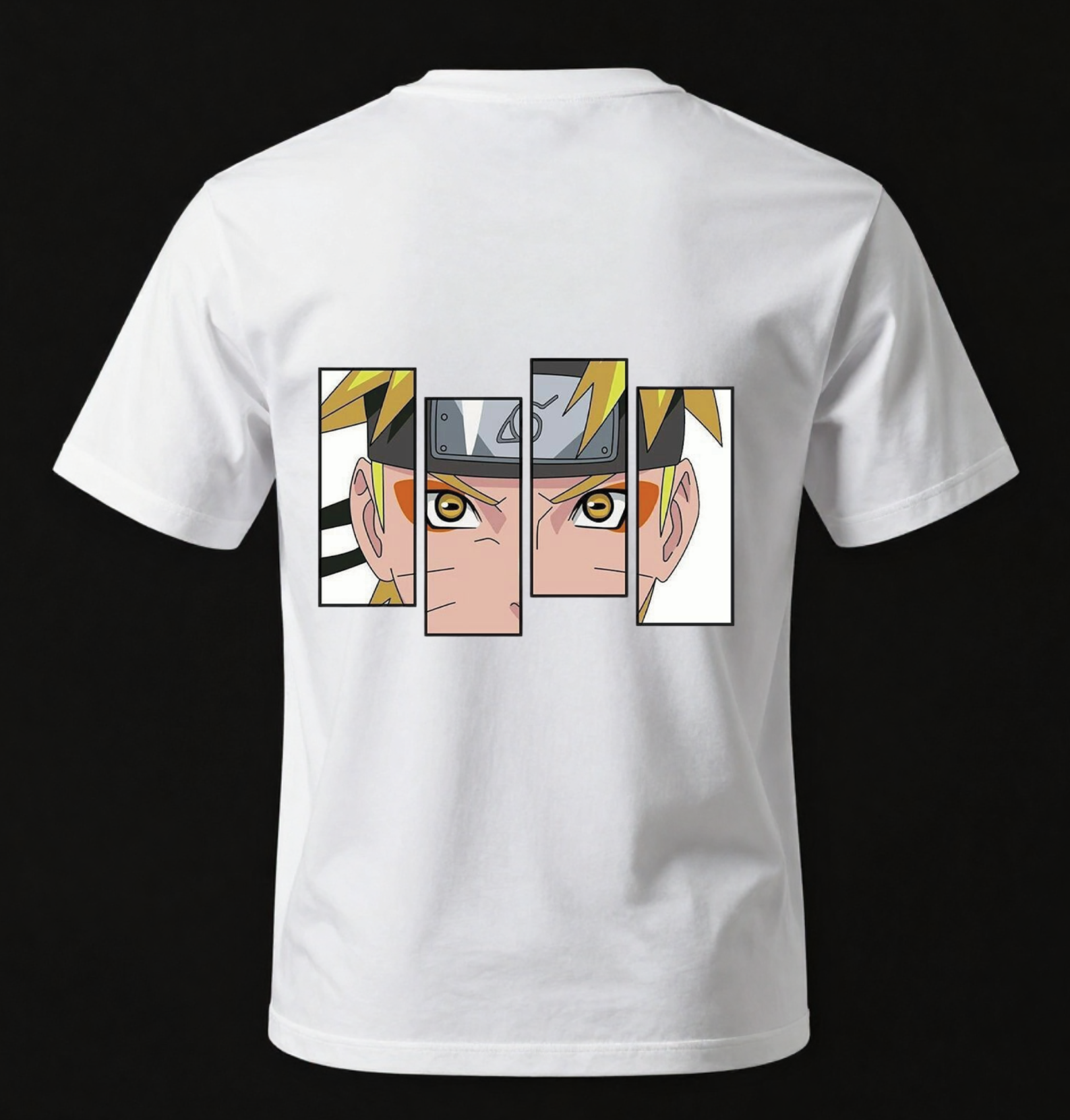 CABO Naruto Graphic T-Shirt – 100% Cotton Regular Fit Streetwear Tee | Anime Eyes Panel Design | Unisex Casual Anime Graphic T-Shirt