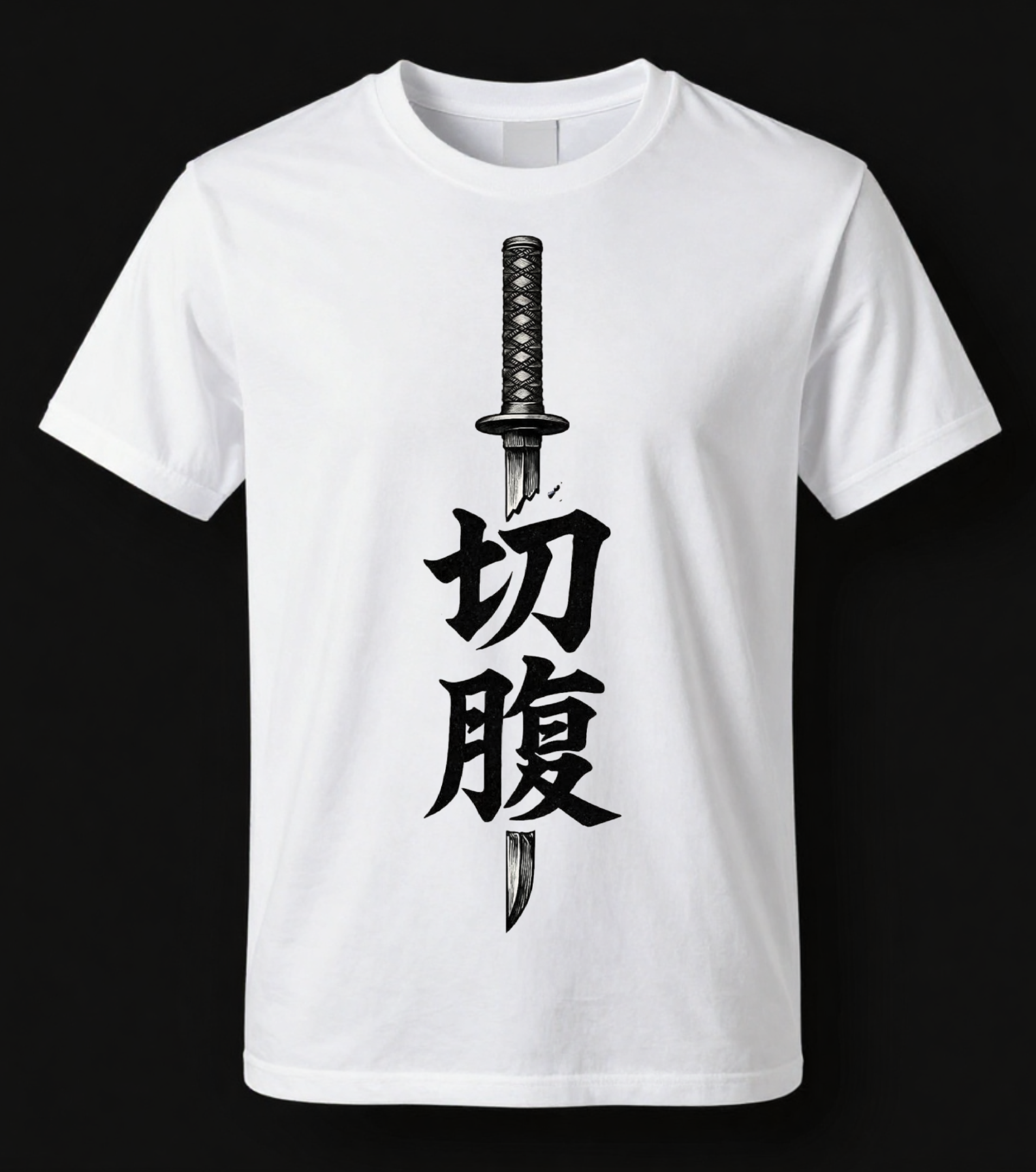 CABO Samurai Katana Graphic T-Shirt – 100% Cotton Regular Fit Streetwear Tee | Japanese Kanji Sword Design | Unisex Minimalist Anime Style T-Shirt