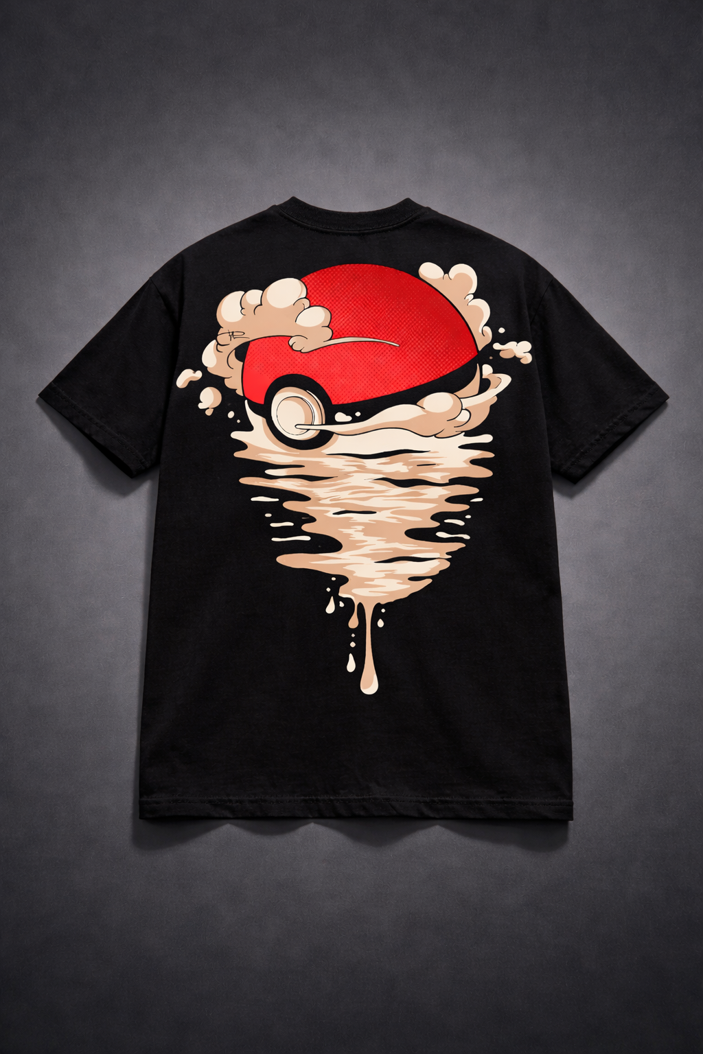 CABO Anime PokeBall Graphic T-Shirt – 100% Cotton Regular Fit Streetwear Tee | Oversized Back Print | Casual Graphic Tee