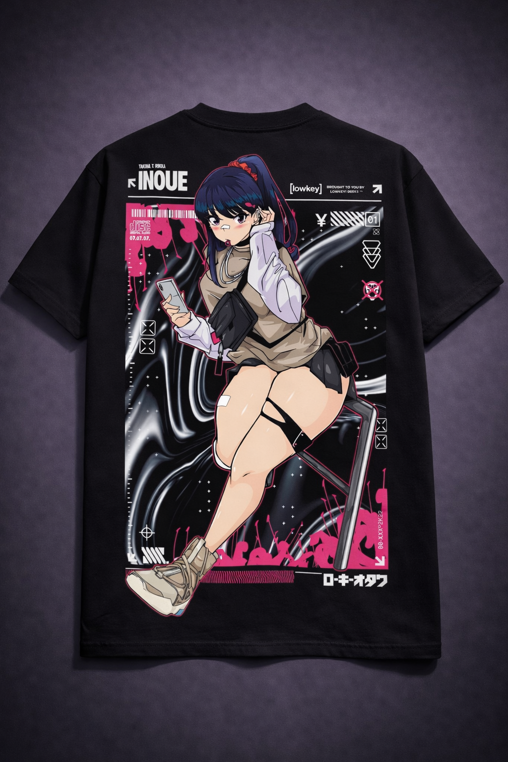 CABO Anime Street Girl Graphic T-Shirt – 100% Cotton Regular Fit Streetwear Tee | Japanese Anime Style Back Print | Otaku Aesthetic Unisex Graphic T-Shirt