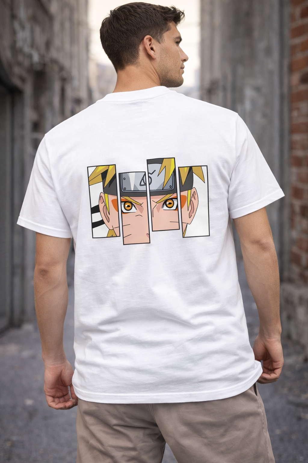 CABO Naruto Graphic T-Shirt – 100% Cotton Regular Fit Streetwear Tee | Anime Eyes Panel Design | Unisex Casual Anime Graphic T-Shirt