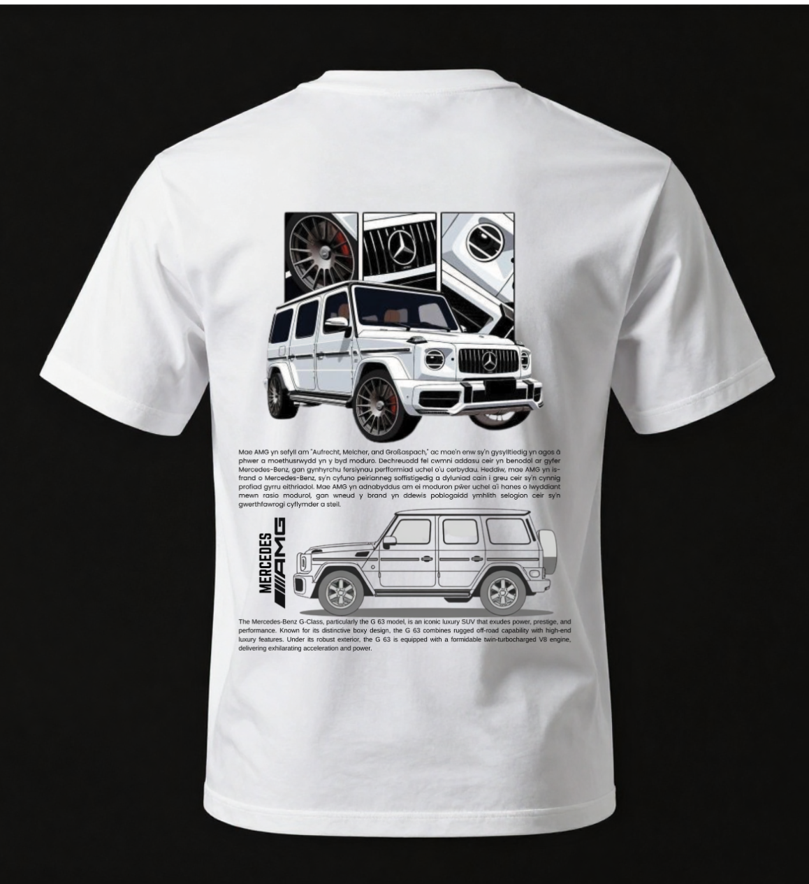 CABO AMG G-Class Inspired SUV Graphic T-Shirt – 100% Cotton Regular Fit Streetwear Tee | Luxury Off-Road SUV Back Print | Unisex Automotive Graphic T-Shirt